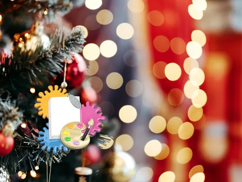 Miniatura 4 de Adorno artístico de Navidad, adorno de Navidad para artistas, regalos para artistas, colorido, fácil de personalizar en casa, viene en una caja
