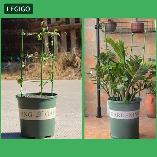 Miniatura 6 de Legigo Paquete de 3 jaulas de soporte para plantas, jaulas de tomate para jardín, estacas ajustables de 18 pulgadas para plantas enrejadas, anillos