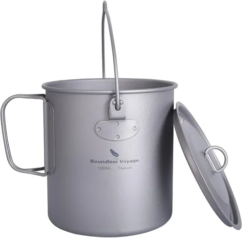 Miniatura 10 de Al aire libre 25.4 fl oz - 98.1 fl oz Titanio Pot con tapa Plegable Fianza Mango Camping Senderismo Picnic Ultraligero Botella de Agua Taza Taza