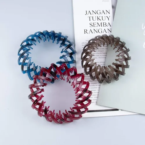 Miniatura 7 de AUEAR, Paquete de 7 pinzas para el cabello mágicas de nido de pájaros, accesorios para el cabello para mujer, coleteros para cola de caballo