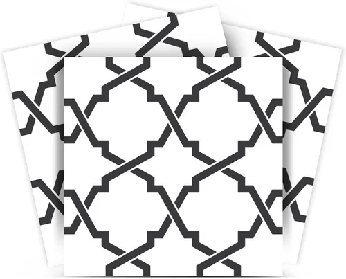 Mi Alma calcomanías para azulejos en blanco y negro para despegar y pegar calcomanías de azulejos, 24 unidades, para azulejos de baño y cocina,