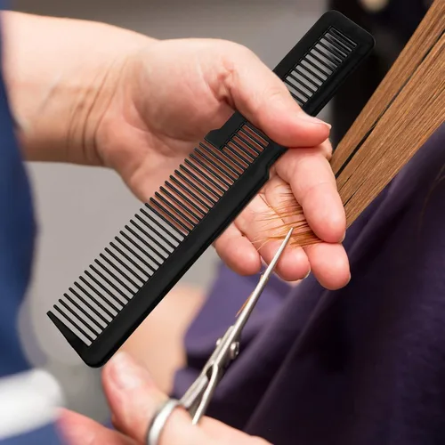 Miniatura 6 de Patelai Peine de corte de pelo de 10 piezas para peluquería de dientes finos para peluquería para peluquería en el hogar, peluquería (negro)