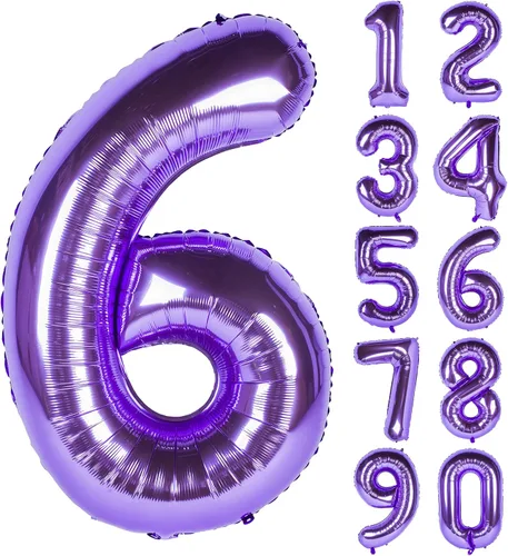 Miniatura 33 de Globos de 40 pulgadas para inflar con helio, de película de aluminio, para fiestas, cierre manual (púrpura 0)