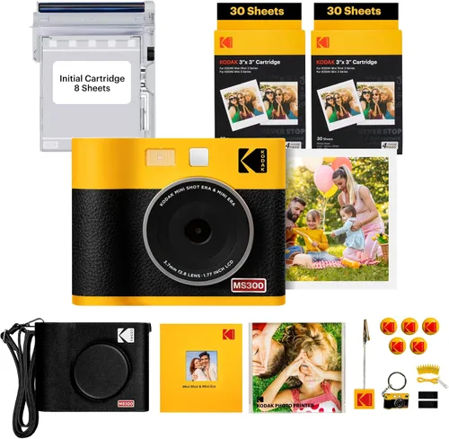 Miniatura 20 de KODAK Mini Shot 2 ERA 4PASS - Cámara instantánea y impresora fotográfica 2 en 1 (Amarillo, Cámara + 8 hojas iniciales + 60 hojas)