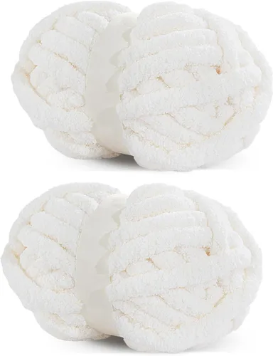 Miniatura 23 de HOMBYS Hilo de Chenille Grueso Carbón para Crochet, Hilo Grueso Espeso y Esponjoso para Tejer, Hilo Súper Grueso para Tejer Mantas a Mano, Hilo