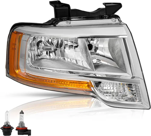 Miniatura 10 de TUSDAR Conjunto de faros delanteros con bombillas para Ford Expedition 15, 16, 17, lado izquierdo del conductor, repuesto de faros delanteros