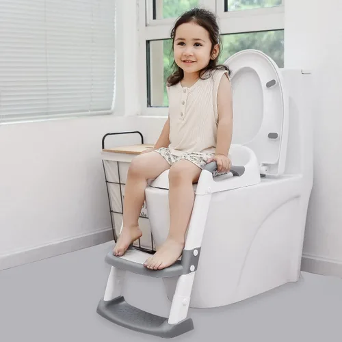 Miniatura 2 de JASSONE® Asiento de Entrenamiento para Ir al Baño, Taburete de Paso para Niños Pequeños, Inodoro de Entrenamiento para Ir al Baño 2 en 1 para Niños