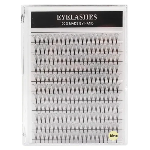 Miniatura 4 de 220 extensiones de pestañas postizas de volumen de tallo largo 14D con abanico ancho, base fina, pestañas postizas individuales largas naturales