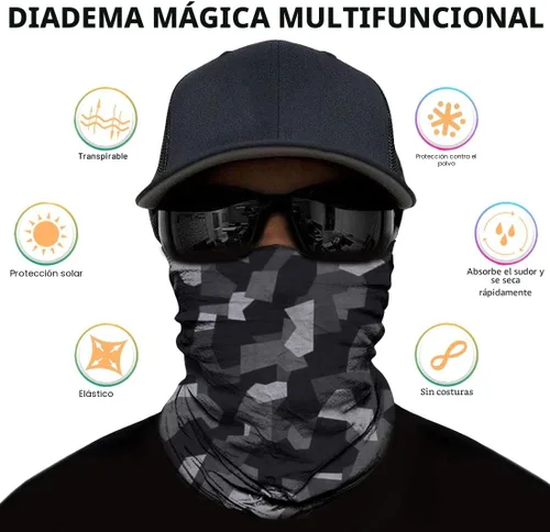 Miniatura 3 de Polaina para el cuello para hombres y mujeres, bandana para la cabeza, bufanda para la cara, cubrebocas, calentador, pasamontañas, sin costuras