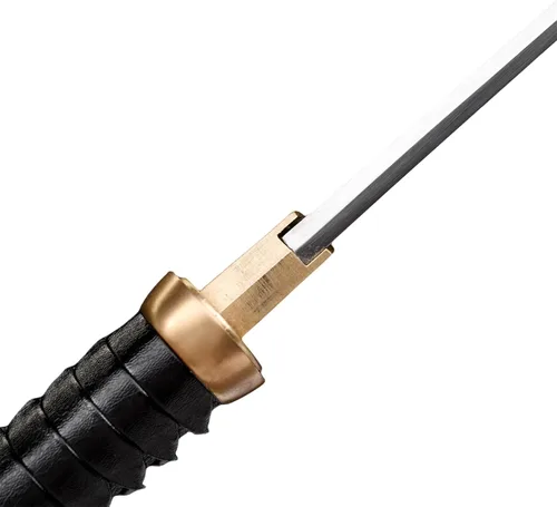Miniatura 8 de Hoja de crisantemo japonesa real hecha a mano tanto corta katana samurái real de 13 pulgadas 1065 hoja de acero de resorte de acero de espiga