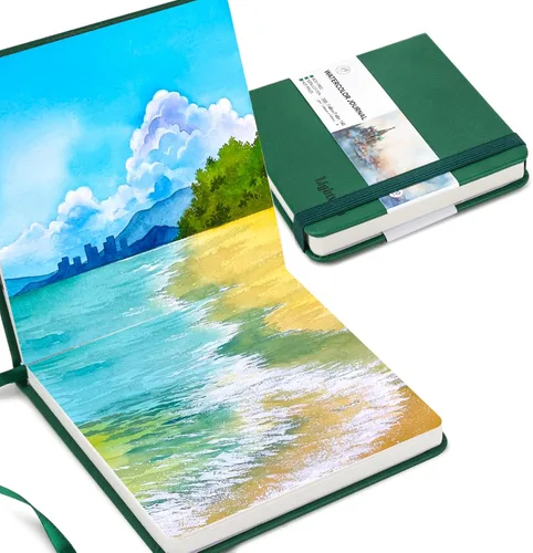 Miniatura 9 de Lightwish Cuaderno de Acuarela Cuadrado, Papel de Acuarela 100% Algodón Prensado en Caliente 19 x 19 cm, 20 Hojas (140 lb/300 g/m²), Libre de Ácidos