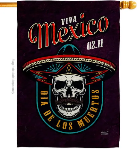 Miniatura 16 de Viva México - Kit de banderas para casa de jardín, Día de Muertos, Día de los Muertos, Fiesta Mexicana, Otoño, Pequeña pancarta decorativa