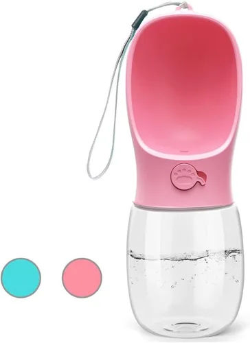 Miniatura 7 de Kalimdor Botella de agua para perros, dispensador de agua portátil a prueba de fugas para cachorros con alimentador para mascotas, caminar al aire