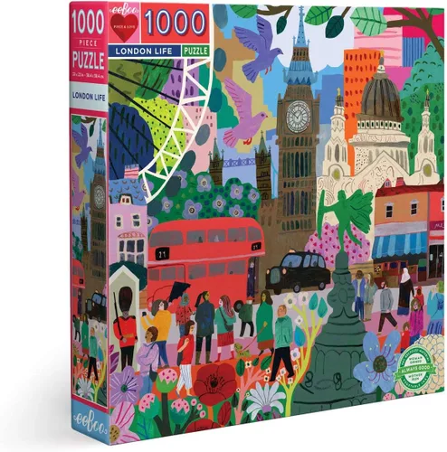 Miniatura 10 de eeBoo Berlin Life - Rompecabezas de 1000 piezas para adultos, cuadrado de 23 x 23 pulgadas, fabricado con tablero reciclado y tinta a base
