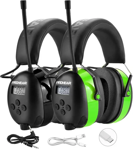 Miniatura 12 de PROHEAR 033 - Auriculares con radio AM/FM Bluetooth 5.4 - Batería recargable USB C de 2000mAh - Auriculares con radio para protección auditiva