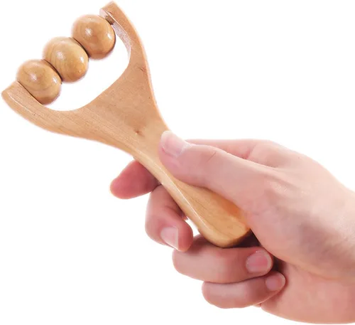 Miniatura 3 de OULIGET Relájese rodillo de bola de masaje, masajeador de cuerpo total de madera multifuncional de mano, herramienta de masajeador de rodillo
