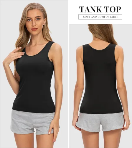 Miniatura 2 de Rosyline Camisetas sin mangas básicas sin mangas para mujer, 4 piezas, camisetas sin mangas