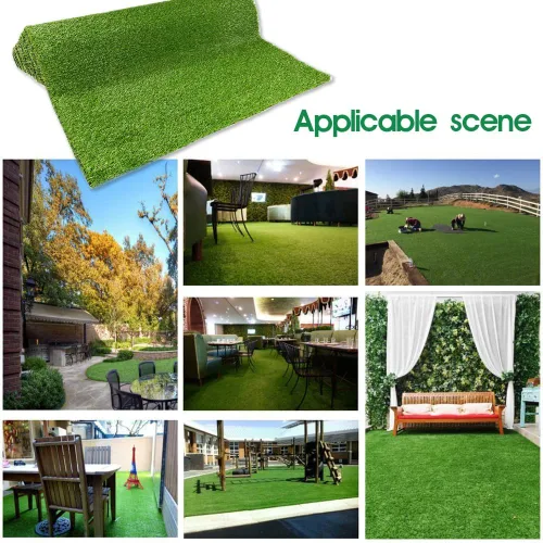 Miniatura 5 de Alfombra de césped artificial realista, para interiores y exteriores, para mascotas, alfombra sintética gruesa para jardín, patio, balcón, 2 x 7 pies