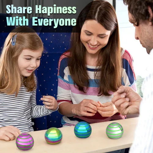 Miniatura 6 de Juguetes giratorios luminosos de escritorio para niños y adultos, spinner fidget de ilusión óptica de metal que brilla en la oscuridad, bola