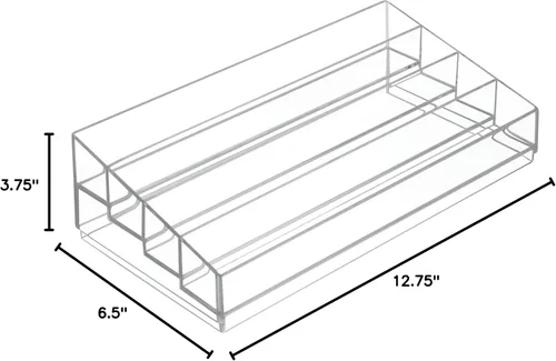 Miniatura 12 de iDesign Organizador de cosméticos y esmaltes de uñas en niveles, colección Clarity, 12.75 pulgadas x 6.5 pulgadas x 3.75 pulgadas, transparente