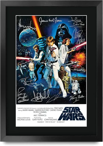 Miniatura 41 de HWC Trading Star Wars Episodio 1 La Amenaza Fantasma Regalos Presentación Impresa Autografiada Montaje para Fans de Recuerdos de Películas - 16" x