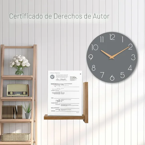 Miniatura 6 de cicininc Reloj de pared gris silencioso sin tictac, relojes de pared decorativos a pilas para dormitorio, cocina, hogar, oficina, escuela, hotel