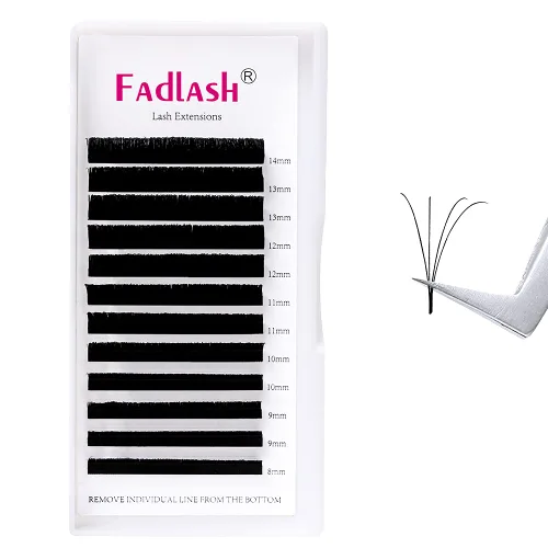 Miniatura 30 de FADLASH Extensiones de pestañas con rizo D, 0.07 mm, bandeja mixta fácil de usar, pestañas de volumen 2D-10D, autoaplicables, 15-20 mm