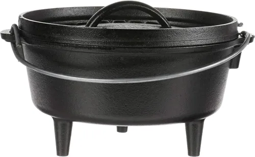 Miniatura 38 de Lodge Horno holandés de hierro fundido pre-sazonado de 8 cuartos de galón con tapa, asas duales, uso en el horno, en la estufa, en la parrilla
