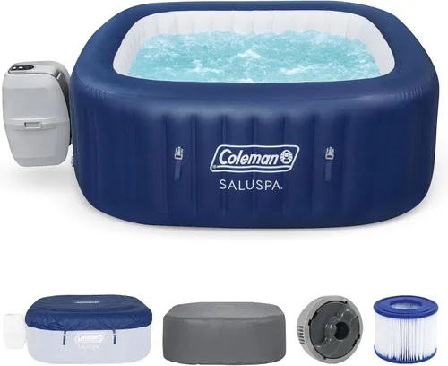 Miniatura 14 de Coleman Hawaii - Bañera de hidromasaje inflable para 4 a 6 personas, spa cuadrado de bajo consumo portátil al aire libre con 140 AirJets, 71 x 28