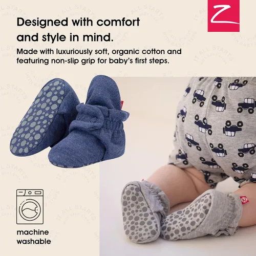 Miniatura 2 de Zutano - Botines de algodón orgánico para bebé, unisex, con suela antideslizante