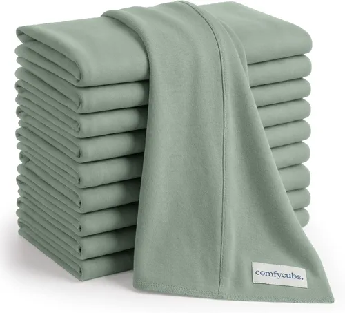 Miniatura 13 de Comfy Cubs - Juego de 10 paños para eructos de bebé - Grandes, 6 capas, 100% algodón ultraabsorbente para baba, saliva y desordenes de bebés recién