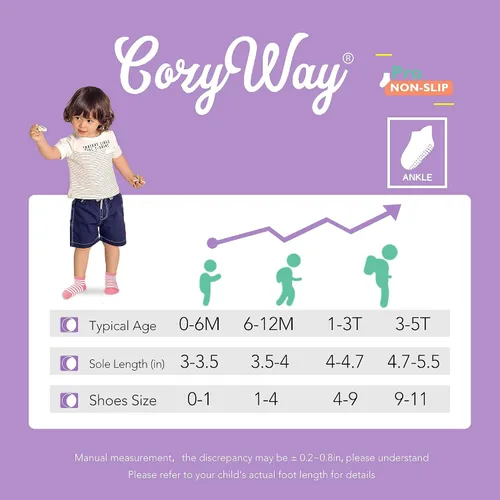Miniatura 6 de CozyWay - Calcetines antideslizantes para bebés niños y niñas paquete de 6 y 12 unidades calcetines y tobilleras antideslizantes para bebés y niños