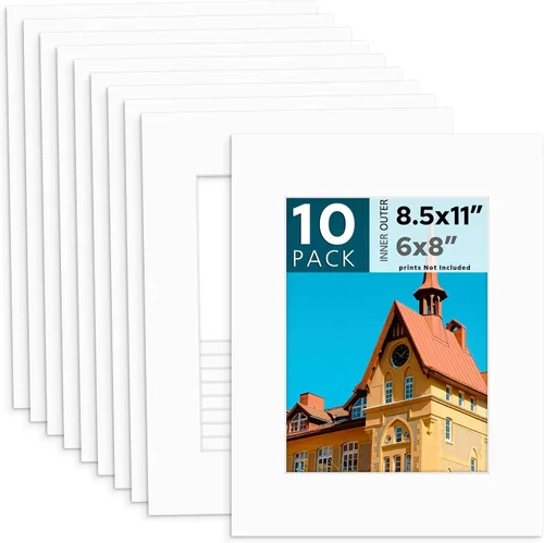 Miniatura 63 de MBC MAT BOARD CENTER, Paquete de 5 paspartús negros de 4x6 para fotos de 3x5, corte biselado, libre de ácido, grosor de 4 capas