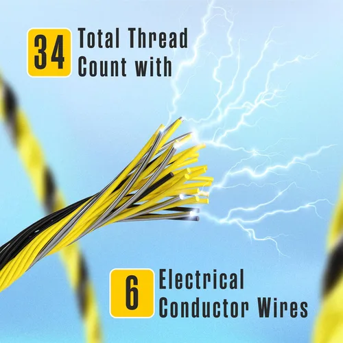Miniatura 3 de Houseables Alambre eléctrico para cerca, valla de alambre caliente, valla eléctrica, valla de ganado, cuerda de alambre eléctrico para pollo