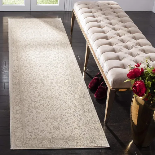 Miniatura 3 de SAFAVIEH Noble Collection - Alfombra de pasillo, 2 pies 2 pulgadas x 6 pies, marrón y crema, diseño de viscosa envejecida, ideal para zonas de alto