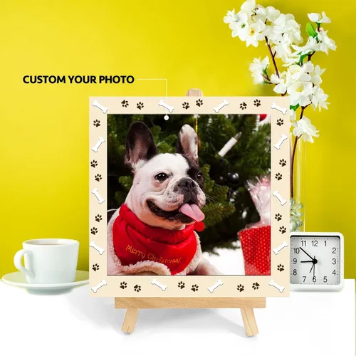 Miniatura 5 de Marco de fotos de perro personalizado con caballete, regalo conmemorativo personalizado para mascotas para amantes de las mascotas, retrato