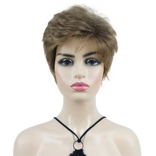 Miniatura 15 de Wiginway corto rizado pelucas sintéticas con flequillo pelo premium natural moda pelucas para señora mujeres #101