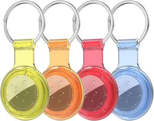 Miniatura 36 de Paquete de 4 llaveros compatibles con AirTag para AirTag de 1ª y 2ª generación, para AirTag de 1ª y 2ª generación, funda para AirTag, rastreador