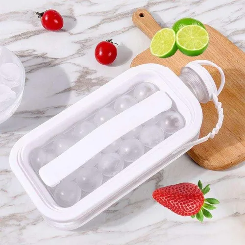 Miniatura 2 de Uncork & Uncap Bandeja para cubitos de hielo y botella de agua 2 en 1 Ball Maker (blanco)