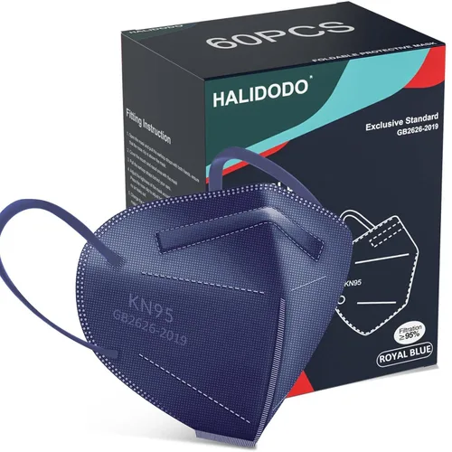Miniatura 8 de Mascarilla KN95, paquete de 60 unidades, 5 capas, envueltas individualmente, transpirable, cómoda, máscara de seguridad con más del 95% de Rojo