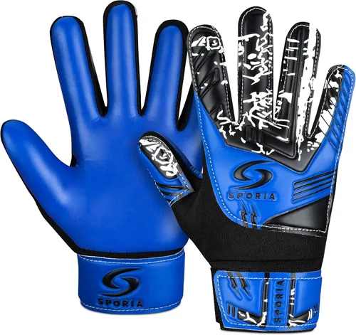 Miniatura 9 de SPORIA Guantes de portero para jóvenes con doble protección para la muñeca, guantes de fútbol para niños, material de látex antideslizante, guantes