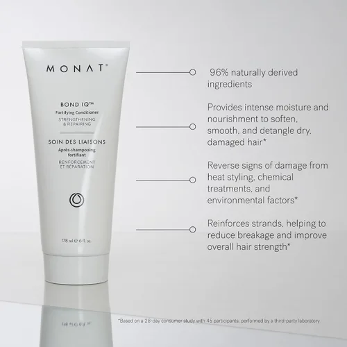 Miniatura 3 de MONAT BOND IQ Acondicionador Fortificante – Fórmula fortalecedora y reparadora para un cabello más suave y terso – Restaura la resistencia, reduce