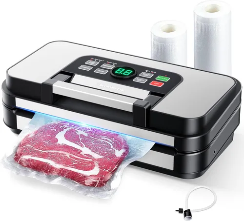 Sellador al vacío Precision Pro de 95 Kpa, con doble sellado térmico y doble bomba para alimentos secos/húmedos, 2 veces más fuerza, máquina