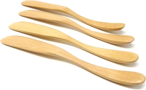 Miniatura 3 de Honbay 4 espátulas de madera hechas a mano para cocina