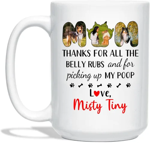 Miniatura 23 de Taza de café con nombre personalizado "Best Dog Mom Ever", regalo para mamá, mamá, madre, amante de los perros, taza de cerámica blanca Taza blanca
