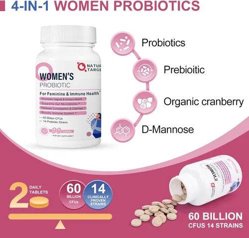 Miniatura 3 de NATURE TARGET Probióticos para mujeres, probióticos para hombres, probióticos para digestivos,Vaginal,Salud de la próstata