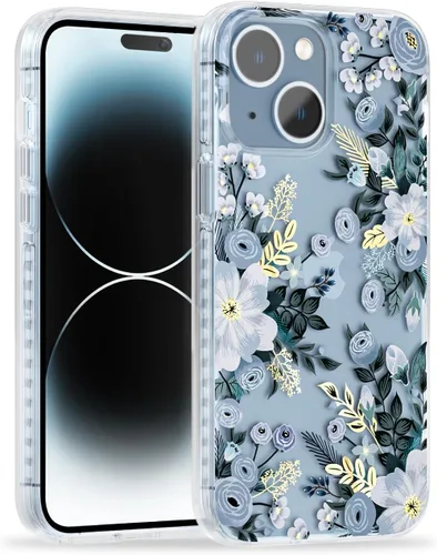 Miniatura 47 de SCORPIFY Funda para iPhone 15 Pro Max con diseño floral de Nemophila azul, bonita funda transparente para teléfono para mujeres y niñas
