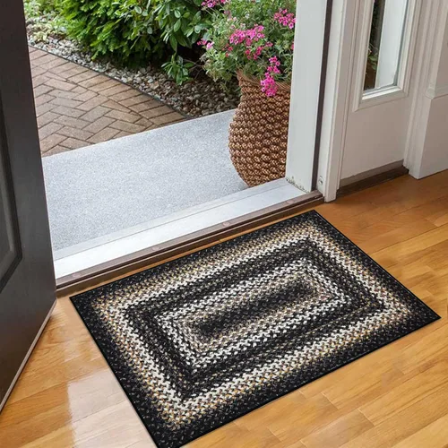 ROYHOME Tapete pequeño para puerta de 2 x 3 pies, alfombra de área lavable, alfombras de área con estampado trenzado bohemio, alfombra de área
