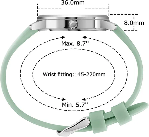 Miniatura 6 de NBONAL Nurse Watch Doctor Medical Student Watch for Women 50 Meters Waterproof Easy Read Glow White Dial 24 Hour Military Style Numbers NB-211L