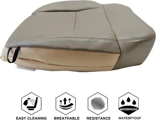 Miniatura 7 de NLQR Funda de asiento de repuesto inferior del conductor delantero beige tostado HW EW piel de microfibra compatible con Ford F-150 Lariat STX XL